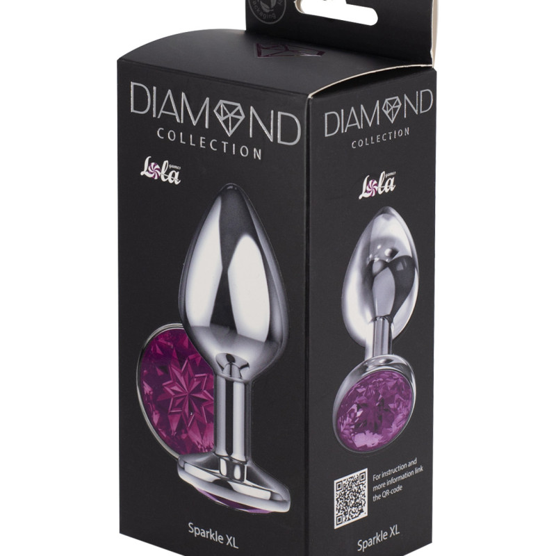 Большая анальная пробка Diamond Purple Sparkle XL 4028-01lola