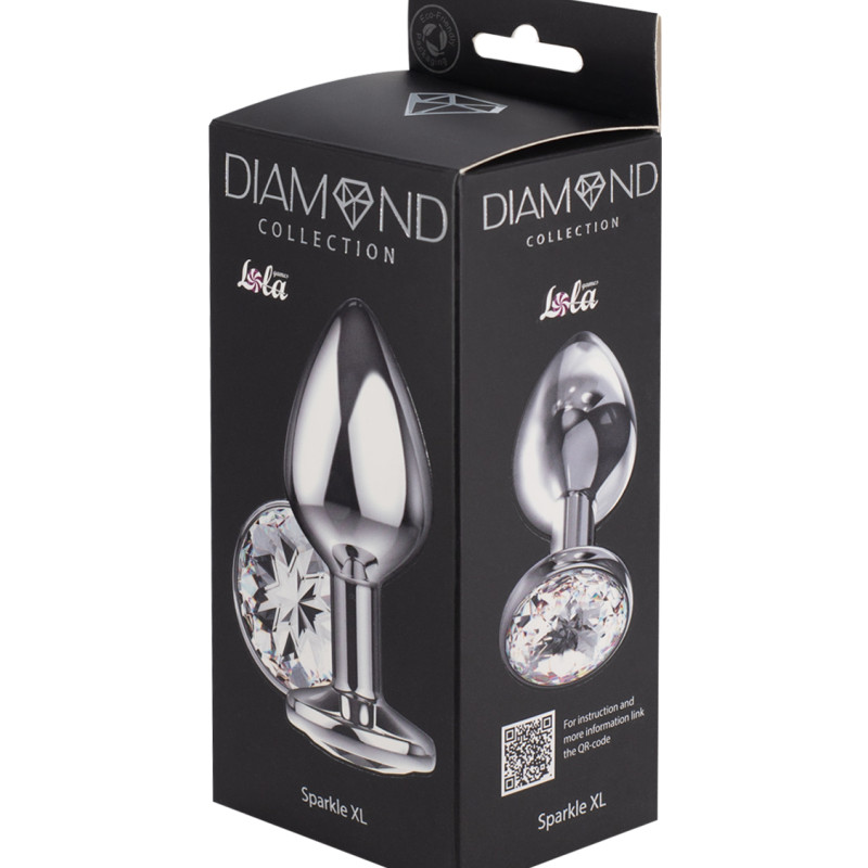 Большая анальная пробка Diamond Clear Sparkle XL 4028-02lola
