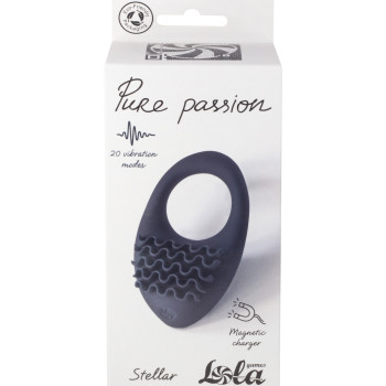Перезаряжаемое эрекционное виброкольцо Pure Passion Stellar Black 1501-01lola