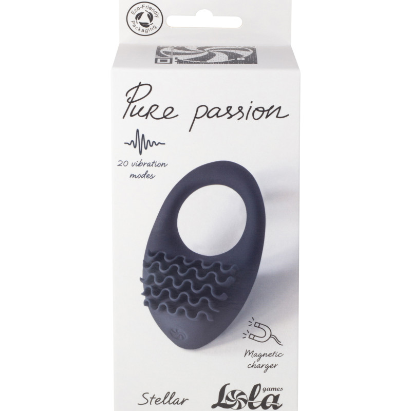 Перезаряжаемое эрекционное виброкольцо Pure Passion Stellar Black 1501-01lola