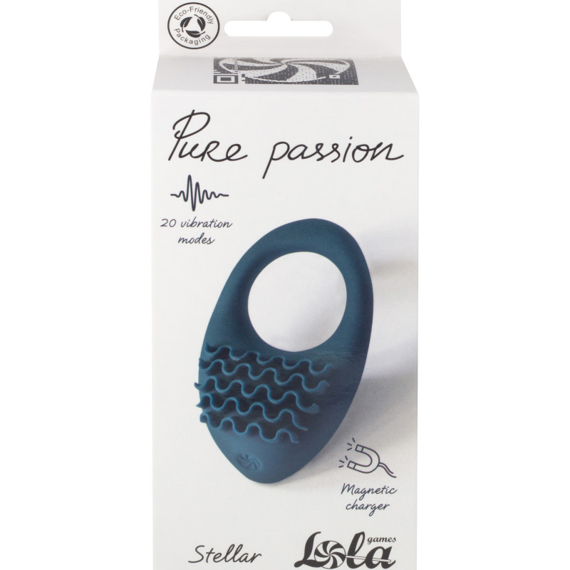 Перезаряжаемое эрекционное виброкольцо Pure Passion Stellar Green 1501-03lola