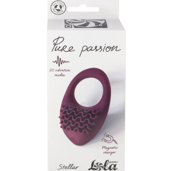 Перезаряжаемое эрекционное виброкольцо Pure Passion Stellar Wine Red 1501-02lola