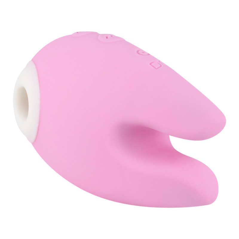 Розовый силиконовый вибратор с вакуумно-волновой стимуляцией 3463-01