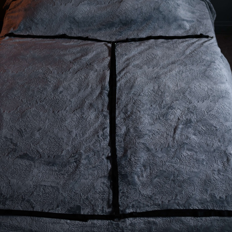 Набор на кровать Sex Game черно-бежевый замшевый 5004ars