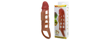 Насадка на пенис реалистичная TPR телесная с кольцом PRETTY LOVE BI-026209-2