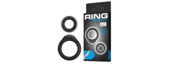 Набор из 2 силиконовых эрекционных колец BAILE черные BI-210153