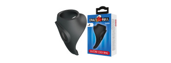 Эрекционное кольцо двойное из силикона растягивающееся CRAZY BULL черное BI-210256