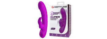 Вибратор Extreme Series с клиторальным стимулятором фиолетовый из силикона PRETTY LOVE BW-500103