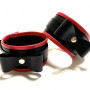 Наручники с бантиками из эко-кожи черно-красные 50008ars