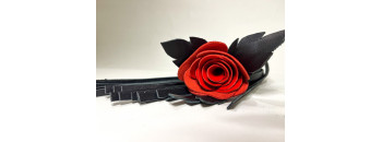 Плеть Красная Роза Лаковая с Кожаными Хвостами 40 см. 54074ars