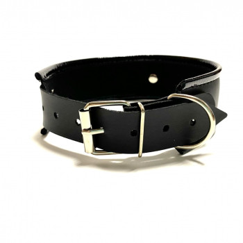 Ошейник с бантиком из эко-кожи черный 50009ars