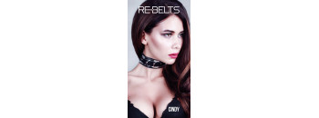 Ошейник черный с зеркальным элементом Cindy Black 7731rebelts