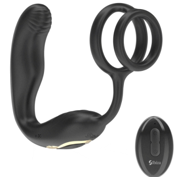 Анальная пробка с 10 режимами вибрации и вращений с дистанционным управлением D-242821