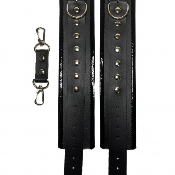 Наручники из эко-кожи черные  50014ars