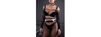 Пояс Sex Game черно-бежевый замшевый 5010ars