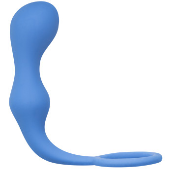 Эрекционное кольцо с анальной пробкой Double Pleasure Anal Plug Blue  4217-03Lola