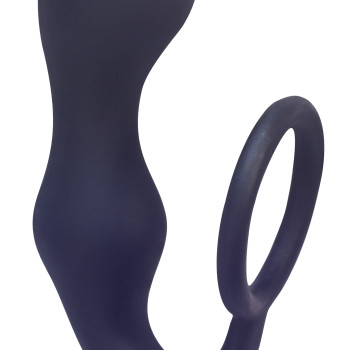 Эрекционное кольцо с анальной пробкой Double Pleasure Anal Plug Black 4217-01Lola