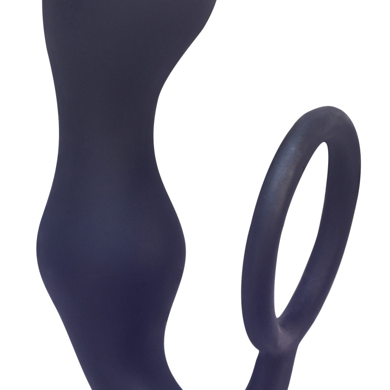 Эрекционное кольцо с анальной пробкой Double Pleasure Anal Plug Black 4217-01Lola