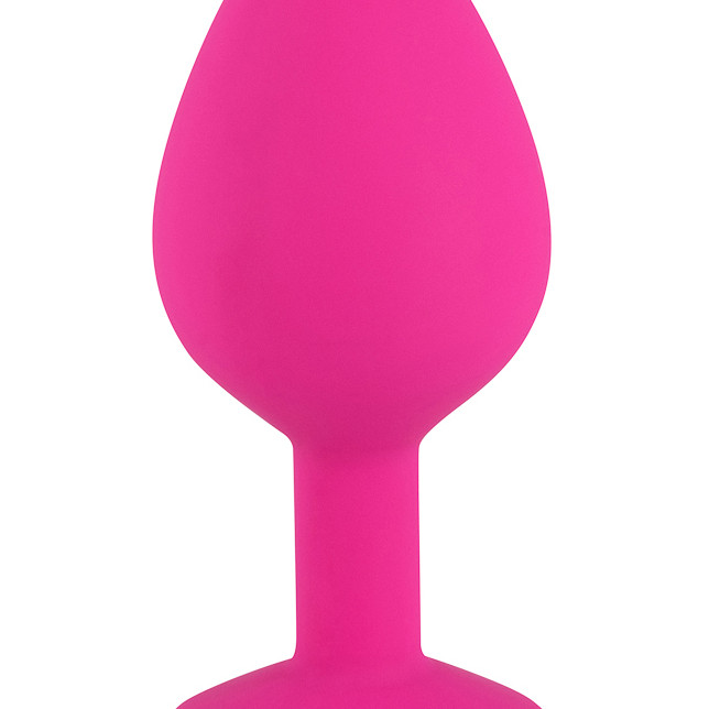 Розовая силиконовая пробка с прозрачным кристаллом M 3310-02