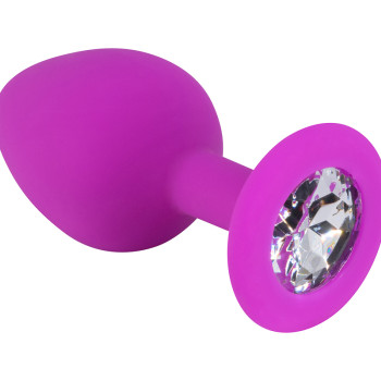 Фиолетовая силиконовая пробка с прозрачным кристаллом M 3308-02