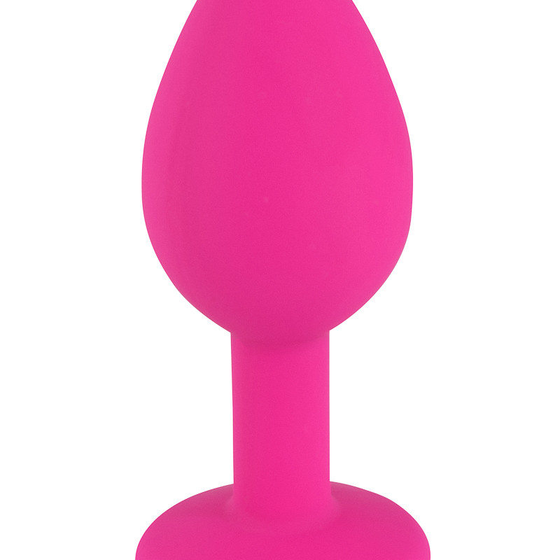 Розовая силиконовая пробка с прозрачным кристаллом S 3310-01