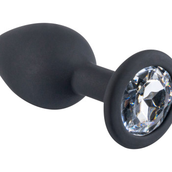 Черная силиконовая пробка с прозрачным кристаллом S 3307-01