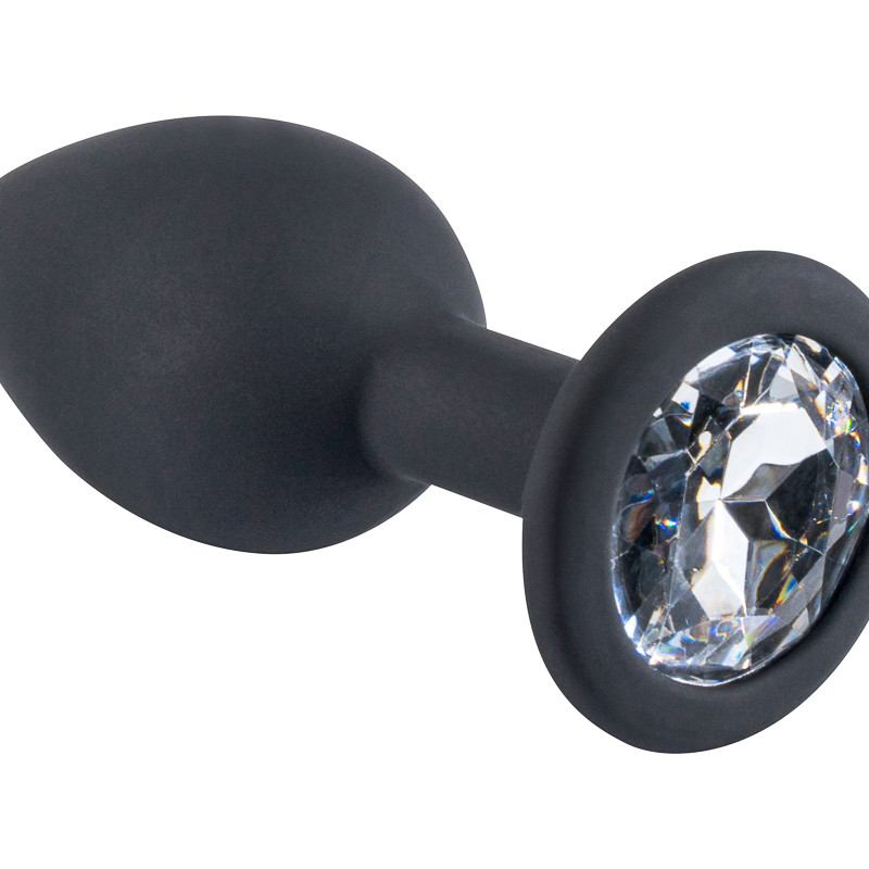 Черная силиконовая пробка с прозрачным кристаллом S 3307-01