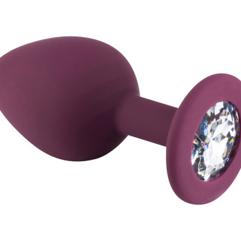 Темно-красная силиконовая пробка с прозрачным кристаллом M 3309-02