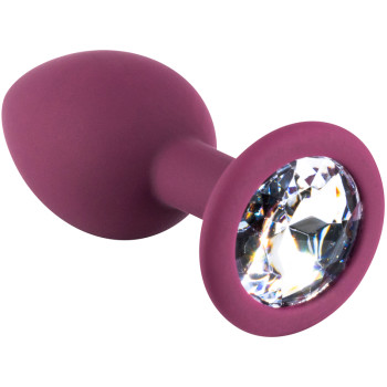 Темно-красная силиконовая пробка с прозрачным кристаллом S 3309-01