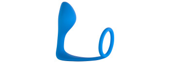 Мужской анальный стимулятор с кольцом на пенис Button Anal Plug Blue 4216-03Lola