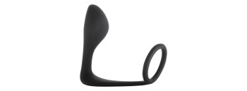 Мужской анальный стимулятор с кольцом на пенис Button Anal Plug Black 4216-01Lola