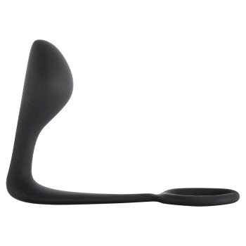 Мужской анальный стимулятор с кольцом на пенис Button Anal Plug Black 4216-01Lola