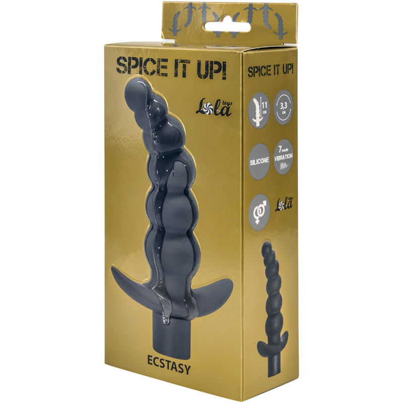 Анальная пробка с вибрацией Spice it up Ecstasy Dark Grey 8009-02Lola