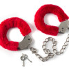 Меховые оковы на ноги BONDAGE красные 1020-02lola