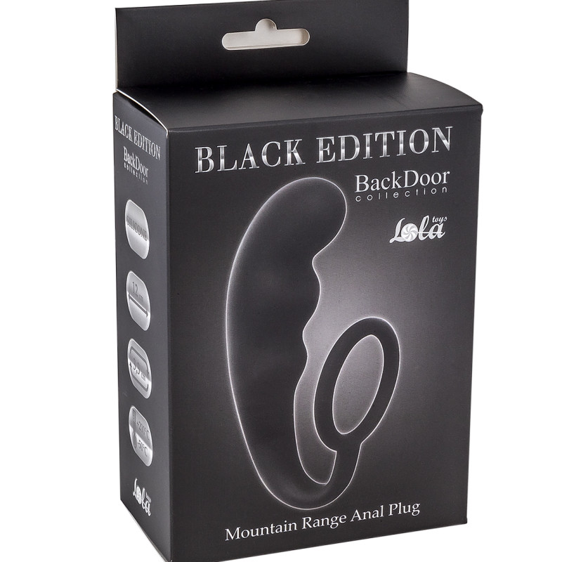 Анальный стимулятор с эрекционным кольцом Mountain Range Anal Plug Black 4218-01Lola