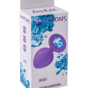 Анальная пробка Emotions Cutie Medium Purple light blue crystal 4012-05Lola