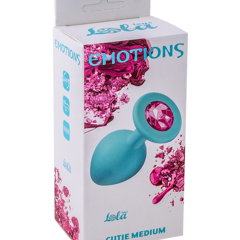 Анальная пробка Emotions Cutie Medium Turquoise pink crystal 4012-03Lola