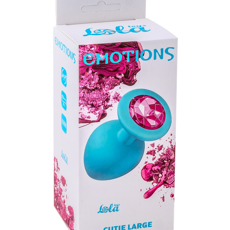 Анальная пробка Emotions Cutie Large Turquoise pink crystal 4013-03Lola