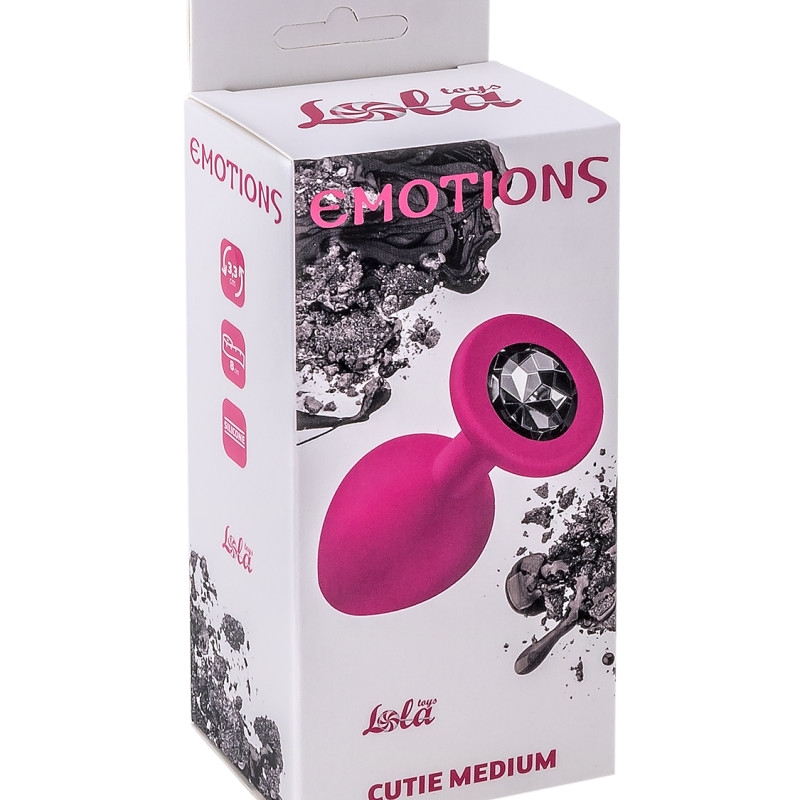 Анальная пробка Emotions Cutie Medium Pink black crystal 4012-01Lola