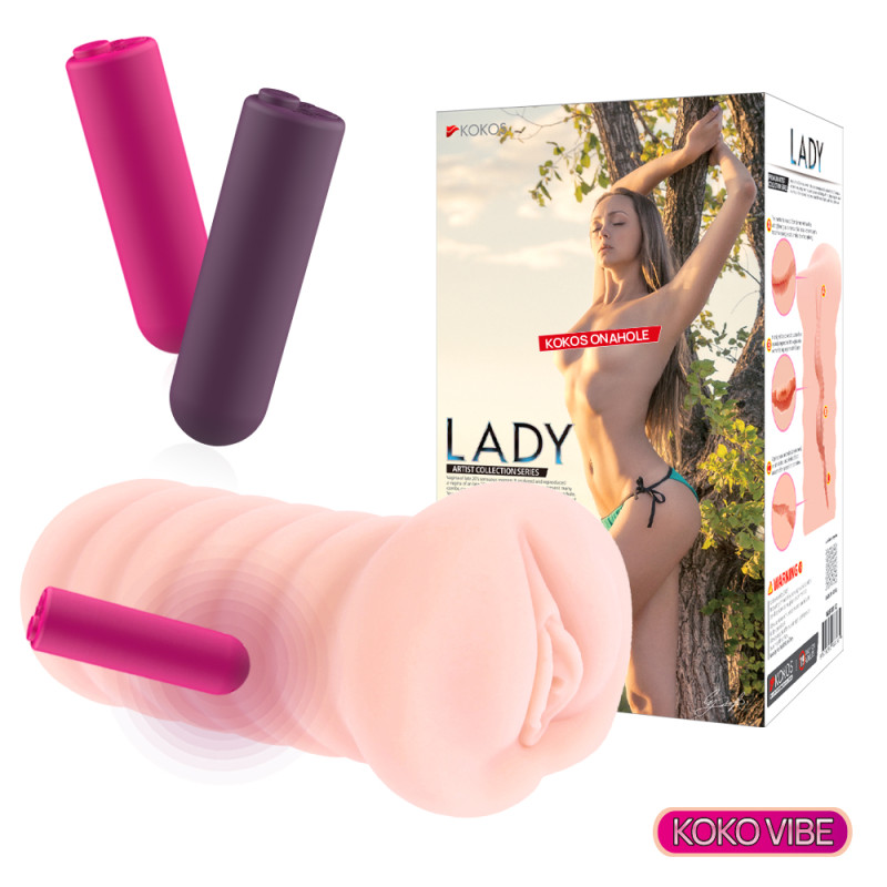 Мастурбатор Lady с вибропулей телесный TPR KOKOS M03-001-02V