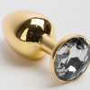 Анальная пробка золото со вставкой белый страз S 47005-MM