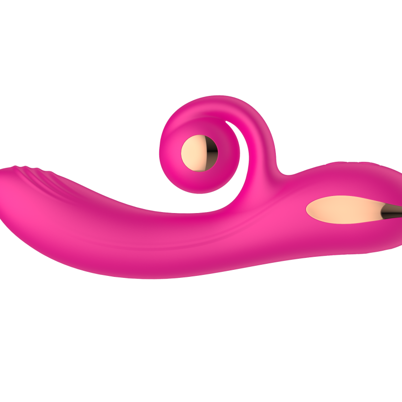 Силиконовый вибратор-кролик с функцией вращения SW3052-hot-pink