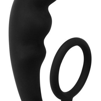 Анальный стимулятор с эрекционным кольцом Mountain Range Anal Plug Black 4218-01Lola