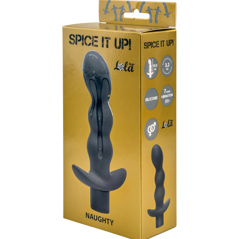 Анальная пробка с вибрацией Spice it up Naughty Dark Grey 8012-02Lola
