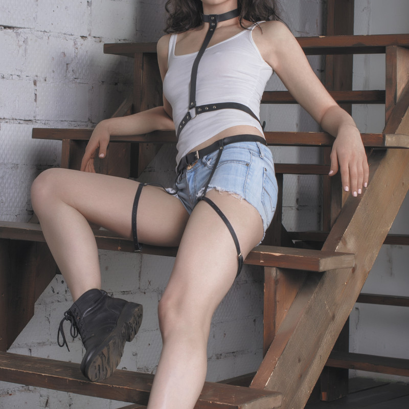 Портупея-чокер Ony Black 7703rebelts