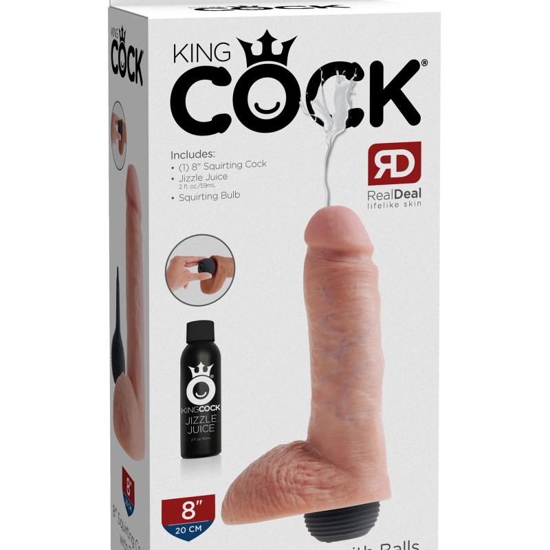 Фаллоимитатор с имитацией семяизвержения King Cock 8
