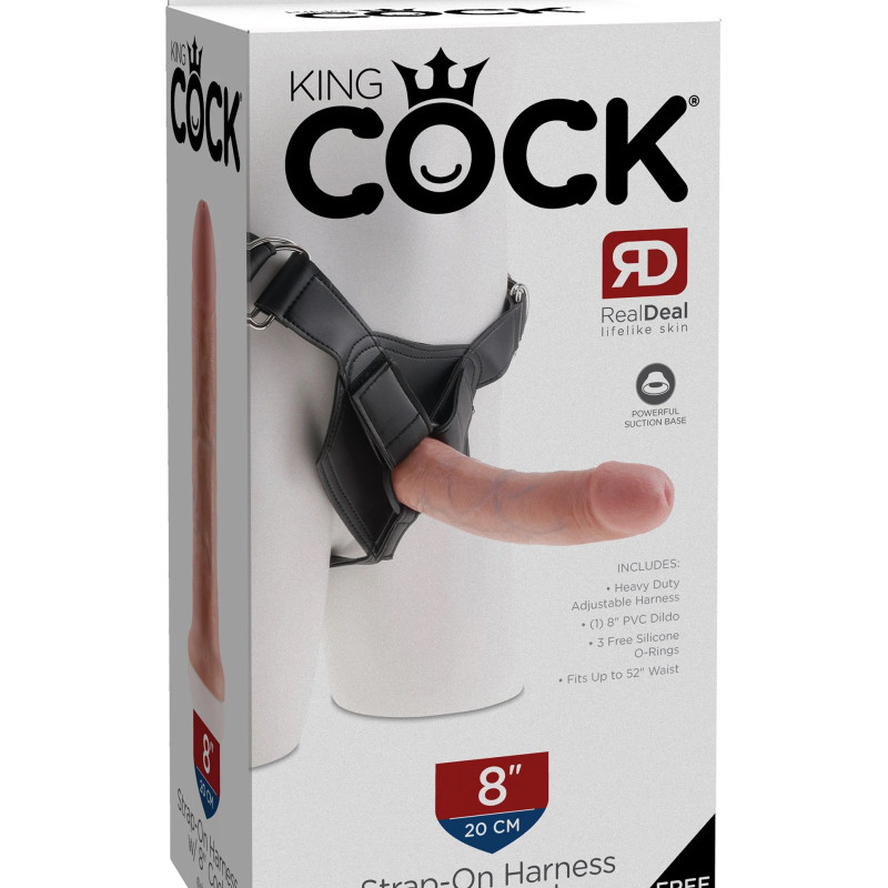 Страпон King Cock Strap on Harness with 8
