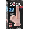 Фаллоимитатор с подвижной мошонкой King Cock Plus 6
