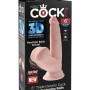Фаллоимитатор с подвижной мошонкой King Cock Plus 6