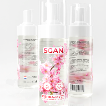 Пенка-мусс для интимной гигиены SGAN с пребиотиками 150 мл 5388sg